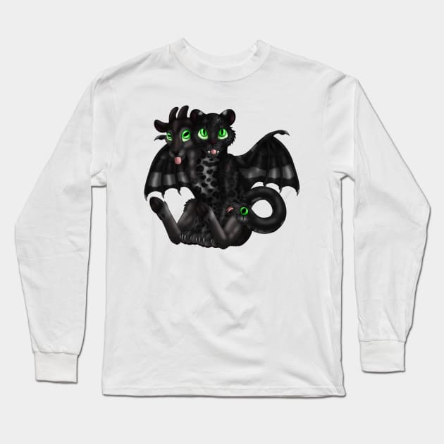 Chimera Cubs: Black Leopard Long Sleeve T-Shirt by spyroid101